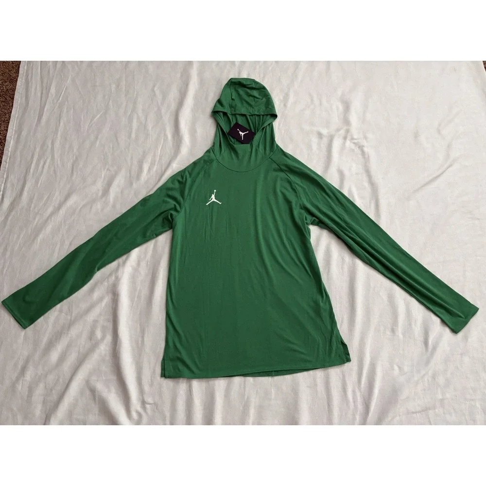 NEW Jordan 23 Alpha Dry Long Sleeve Hooded Top Green AO9221-377 Men's Medium